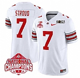 Men's Ohio State Buckeyes #7 C.J. Stroud White 2025 CFP Final With National Champions Patch F.U.S.E. Vapor Limited Stitched Jersey Dzhi,baseball caps,new era cap wholesale,wholesale hats